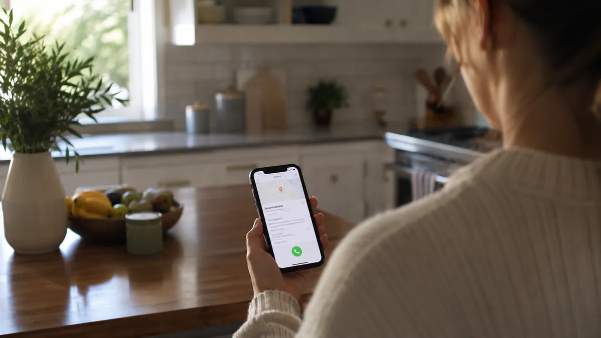 A plumbing business listing on a phone's Google Maps results with a green call button
